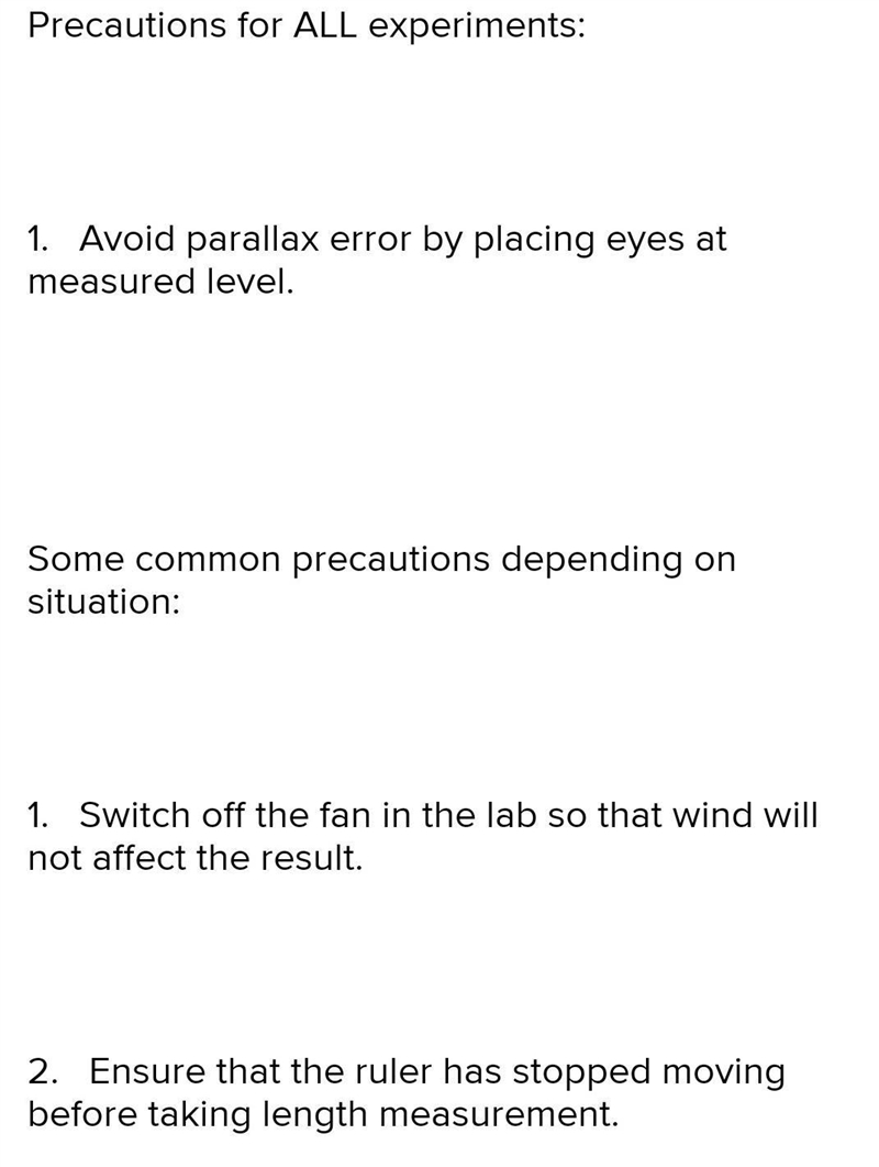 anics Precautions: State the precautions taken to ensure accurate results in a projectile-example-1