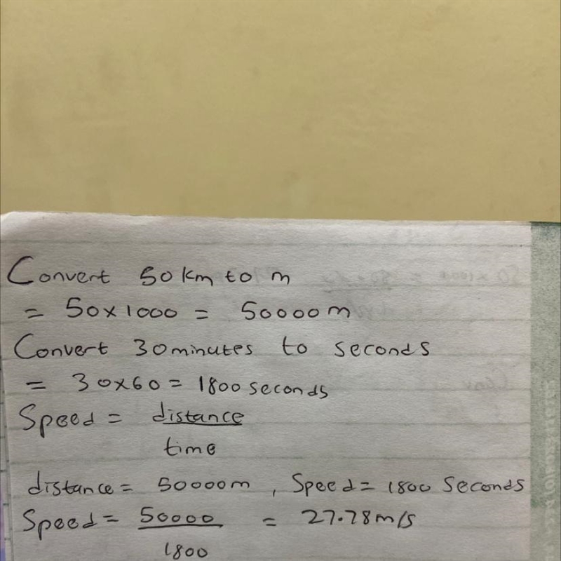 A bird flies a distance of 50 km in 30 minutes. What is the speed of the bird?-example-1