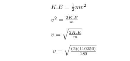 A solar-powered car has a kinetic energy of 110250 J. Its mass is 180 kg. Work out-example-1