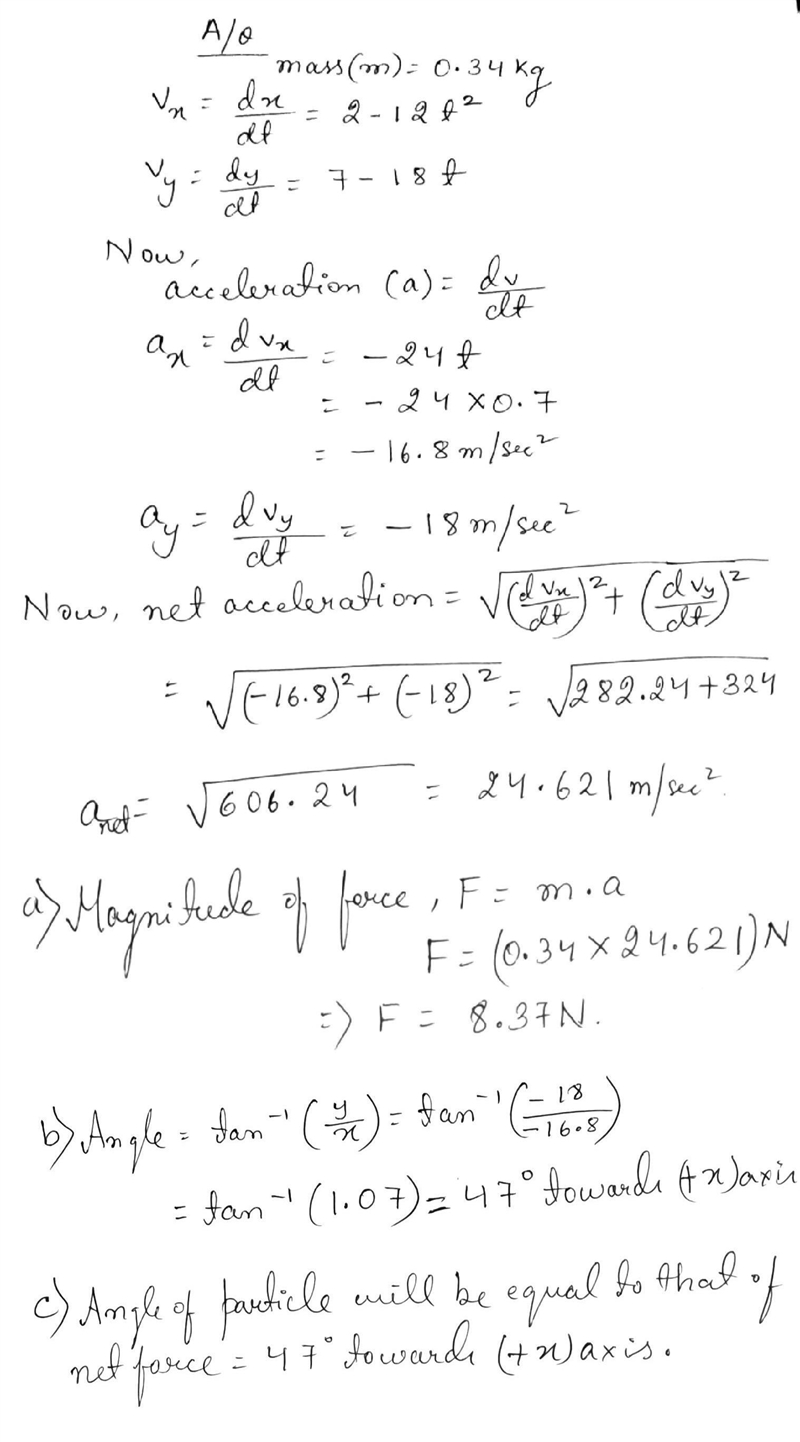 An object with a mass of 2.00 kg starts from rest at the origin and moves in the xy-example-1