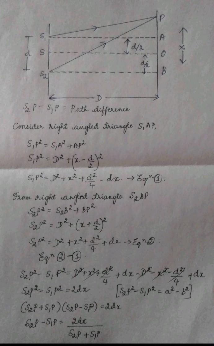 Obtain an expression for fringe width with diagram. ​-example-1