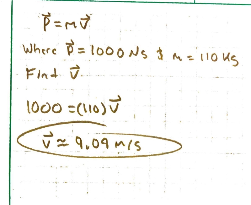 A skydiver has a mass of 110 kg. at what speed will she have a momentum of 1000 km-example-1