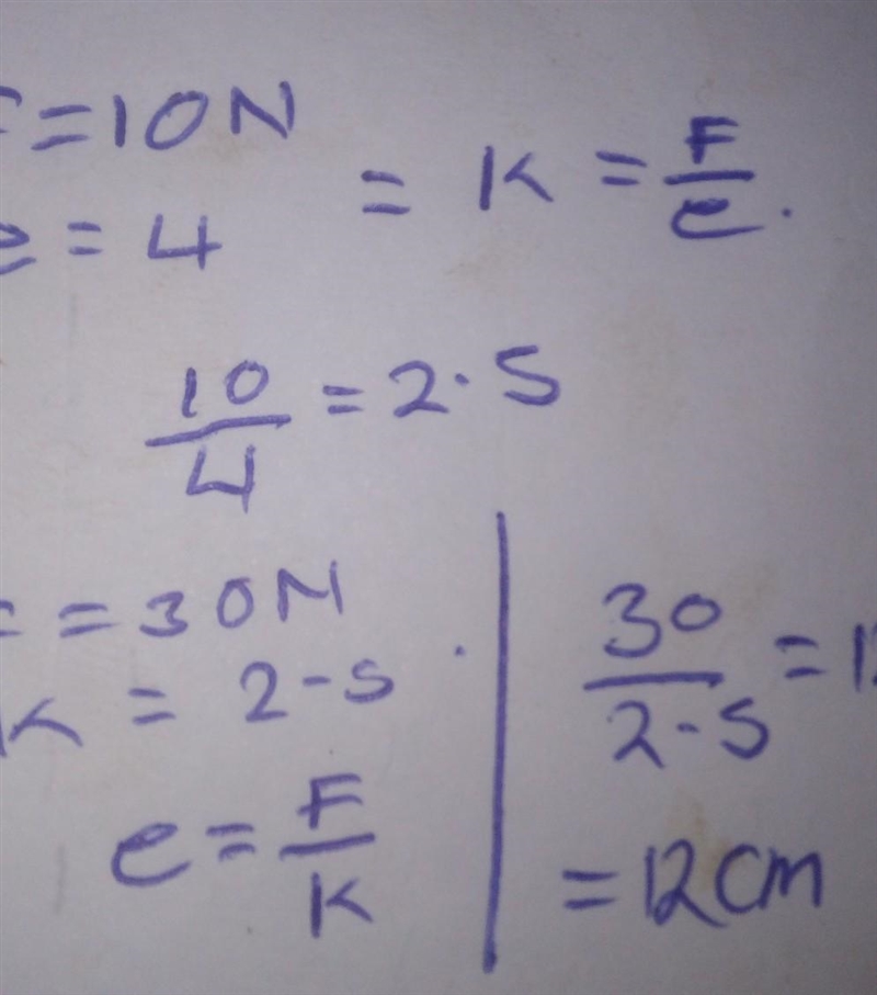 10 N of force is applied to a spring and its length increases by 4 cm. If the spring-example-1