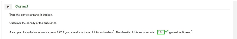 Calculate the density of the substance. a sample of a substance has a mass of 27.3 grams-example-1