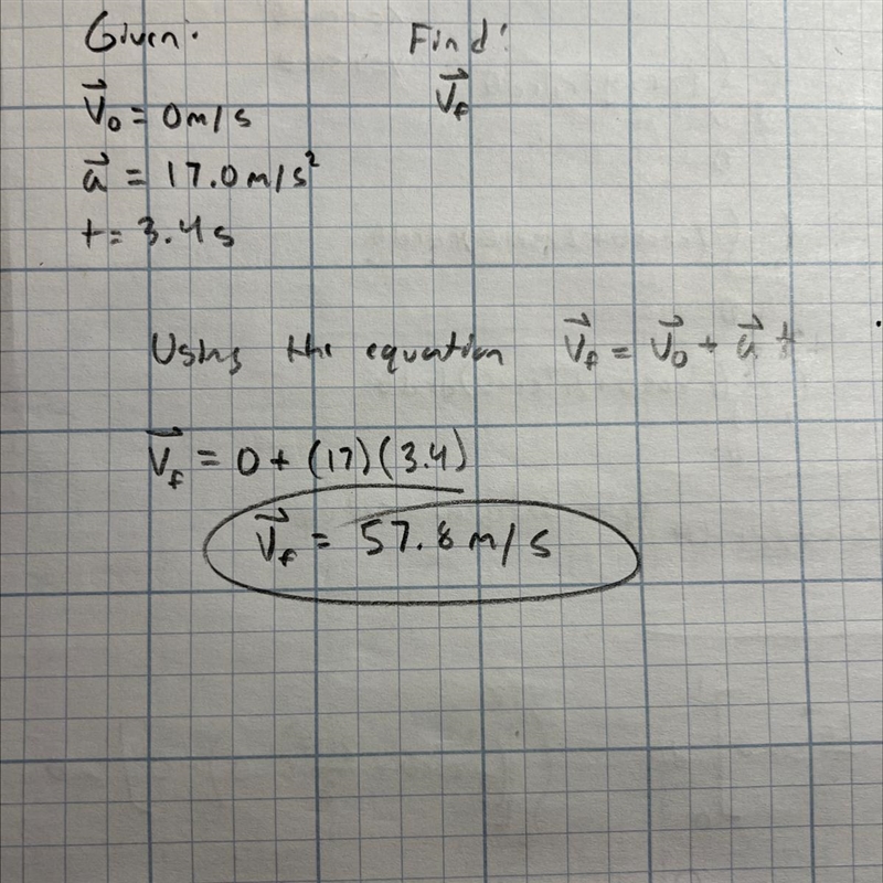 a car starts from rest and travels for 3.4s with a uniform acceleration of 17.0 m-example-1