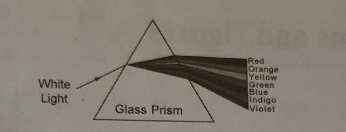 A glass prism can be used to show the dispersion of white light to form a spectrum-example-1