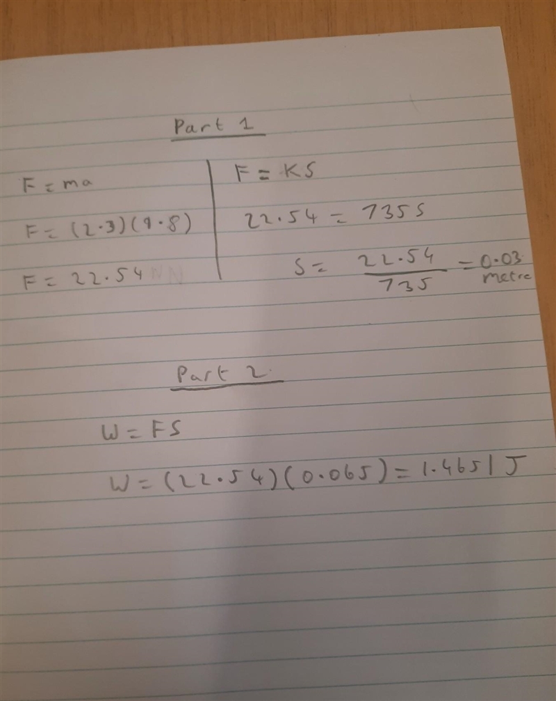 How much will stretch a spring that has spring constant of 735 N/m, if you vertically-example-1