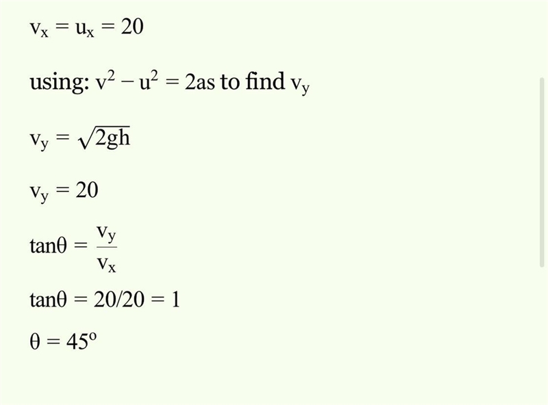 A particle is projected horizontally at 10m/s from the top of a tower 20m high. calculate-example-1