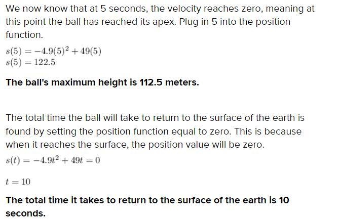 1.A ball is thrown vertically upwards with a velocity of 49 m/s. Calculate (i) the-example-2