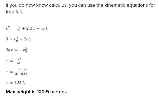 1.A ball is thrown vertically upwards with a velocity of 49 m/s. Calculate (i) the-example-3