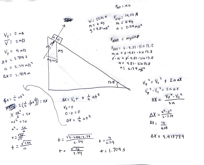 A 6.0 kg block is placed at the top of frictionless ramp that is inclined so that-example-1