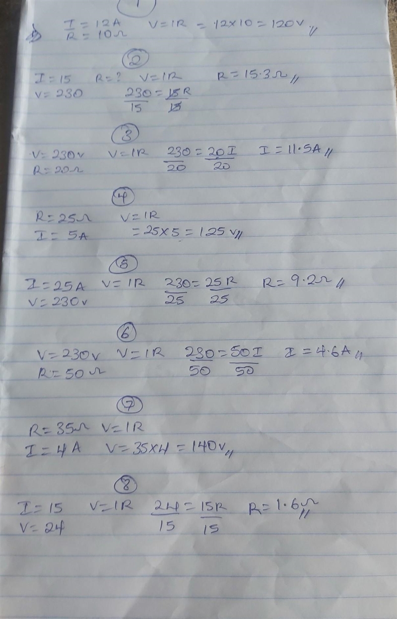 QUESTION 1 What is the voltage (V) of a small appliance if the current (I) is 12 A-example-1