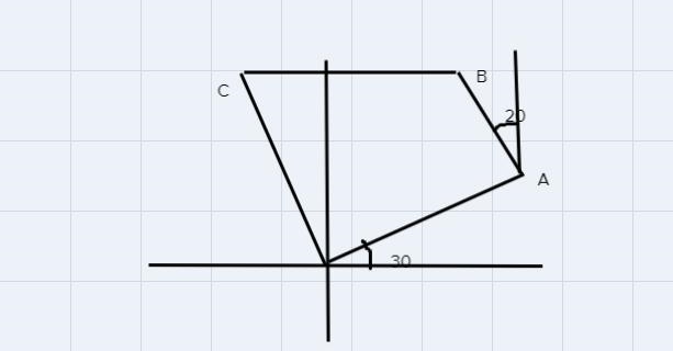 A passenger plane departs from an airport and takes the following route: it first-example-1