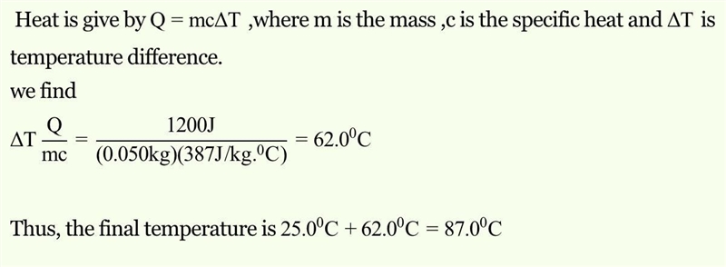 If 500 J of energy is added to a 20 kg sample of copper, what is the increase in temperature-example-1