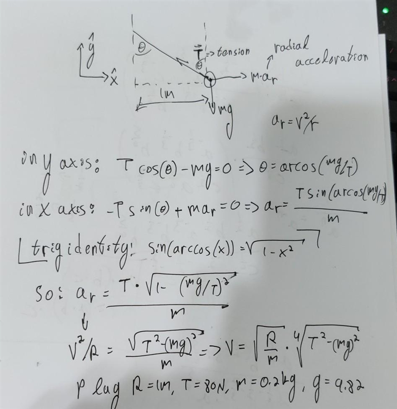 A 0.2 kg ball is attached to a string and whirled around in a circle overhead. The-example-1