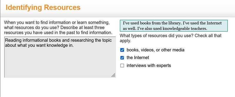 When you want to find information or learn something, what resources do you use? Describe-example-1