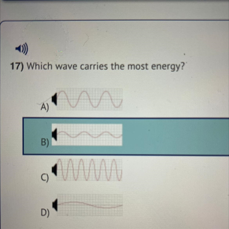 17) Which wave carries the most energy?-example-1