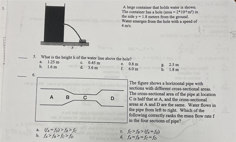 2. The figure shows a horizontal pipe withsections with different cross-sectional-example-1