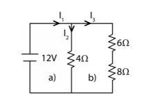 Consider the circuit drawn below. Find the values of each of the currents.-example-1