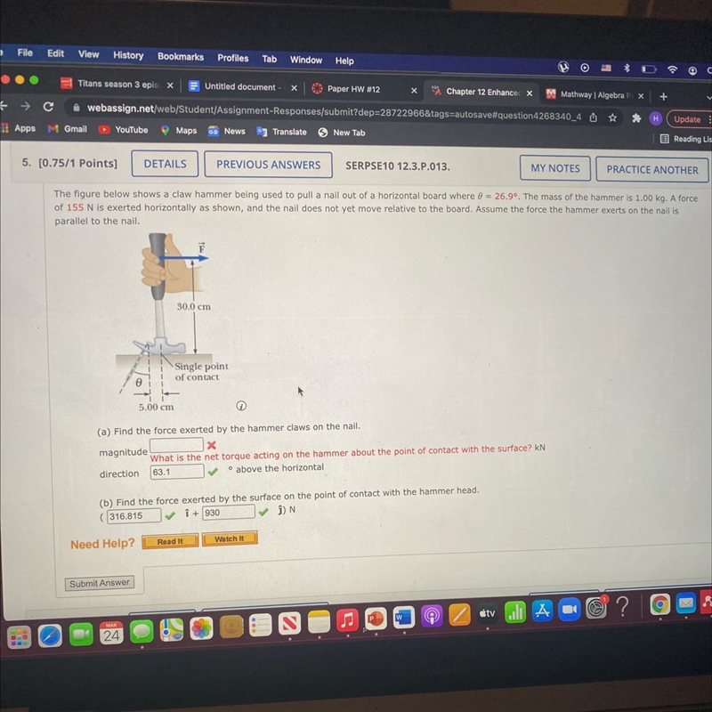 What is the answer for the first part of a? In kN-example-1