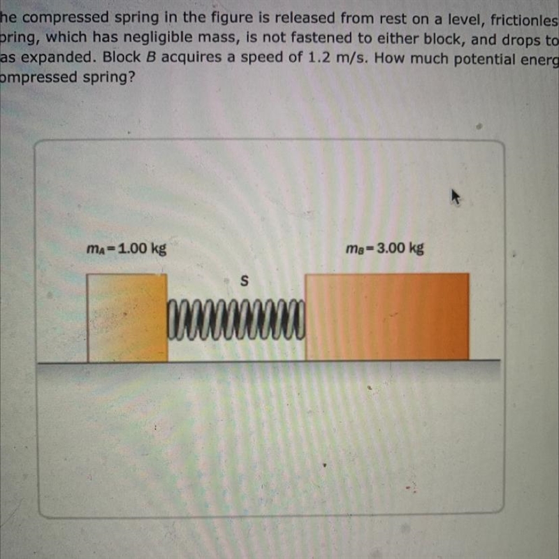 4.The compressed spring in the figure is released from rest on a level, frictionless-example-1