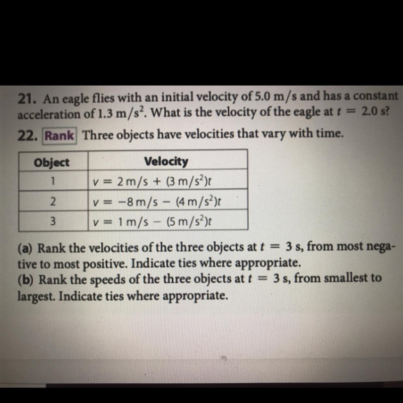 Three objects have velocities that vary with time-example-1