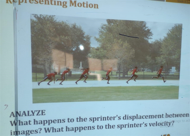 what happens to the sprinter's displacement between images?, What happens to the sprinter-example-1