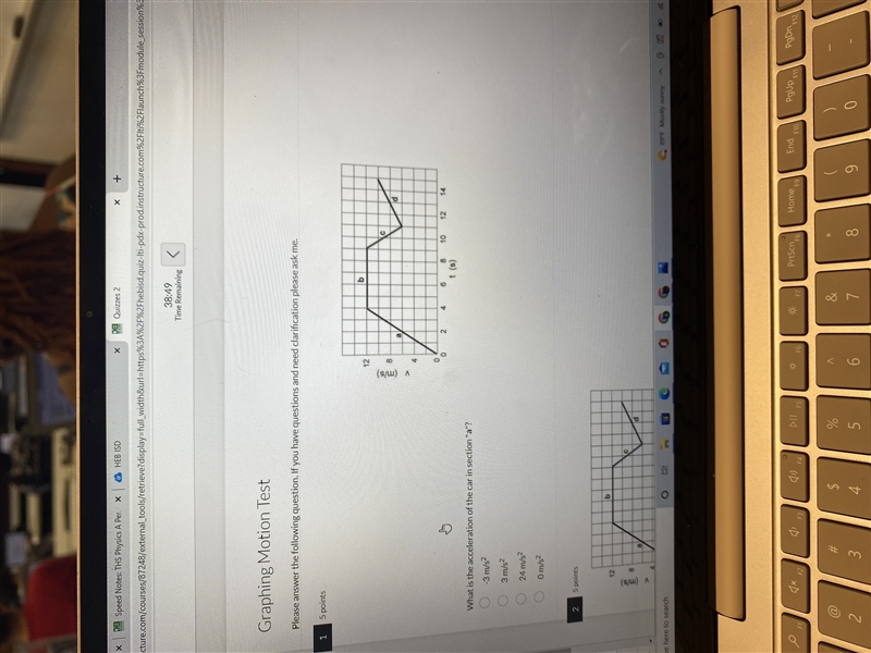 What is the acceleration of the car in section a-example-1