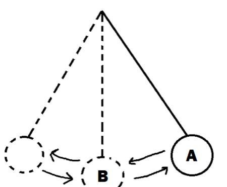 In the figure at which point (A or B) is the ball moving the fastest? _______ Is this-example-1