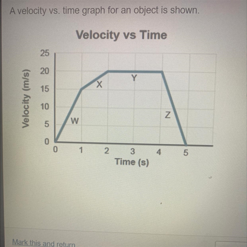 Which parts of the graph represents the object moving at a constant, positive acceleration-example-1