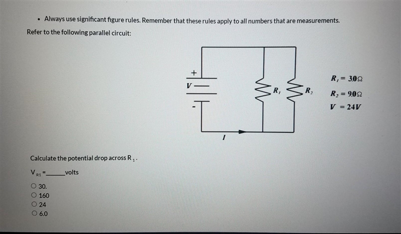 Vr1 = _______volts O 30. O 160. O 24. O 6.0​-example-1