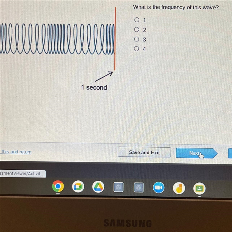 1 second What is the frequency of this wave? O 1 02 O 3 O4-example-1