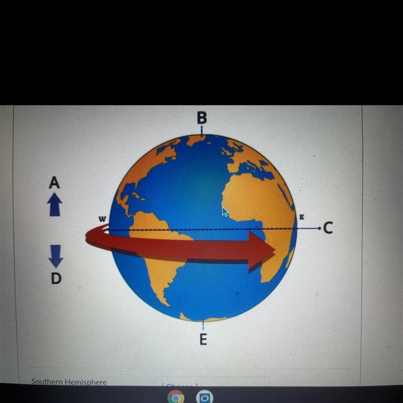 Study the image below. Match the term with the label on the image. Southern Hemisphere-example-1