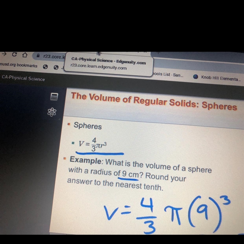 Volume equals 4÷3 times pi times nine to the power of 3-example-1