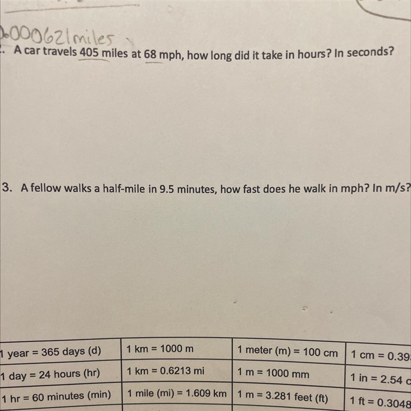 A car travels 405 miles at 68 mph, how long does it take in hours? In seconds?-example-1