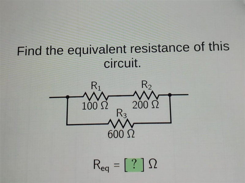 Find the equivalent resistance of this circuit.​-example-1