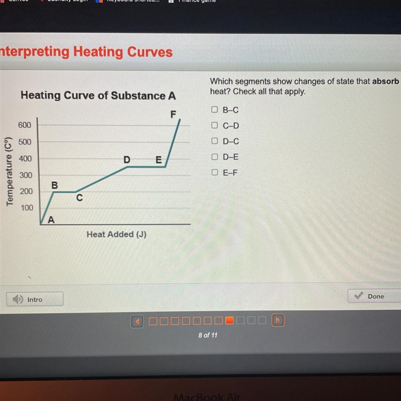 PLEASE HURRY Which segments show changes of state that absorb heat? Check all that-example-1