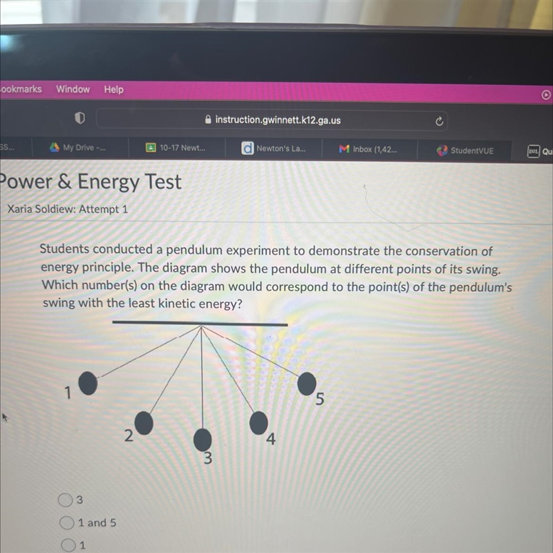 Students conducted a pendulum experiment to demonstrate the conservation of energy-example-1