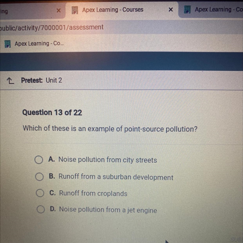 Which of these is an example of point source pollution-example-1