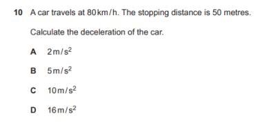 Calculate the deceleration of the car-example-1