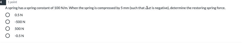 A spring has a spring constant of 100 N/m. When the spring is compressed by 5 mm (such-example-1