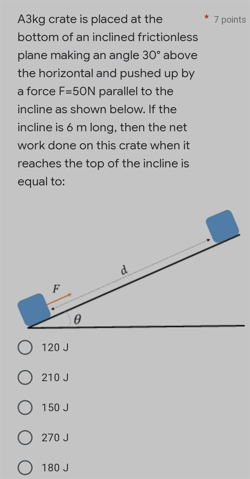 A3kg crate is placed at the bottom of an inclined frictionless plane making an angle-example-1