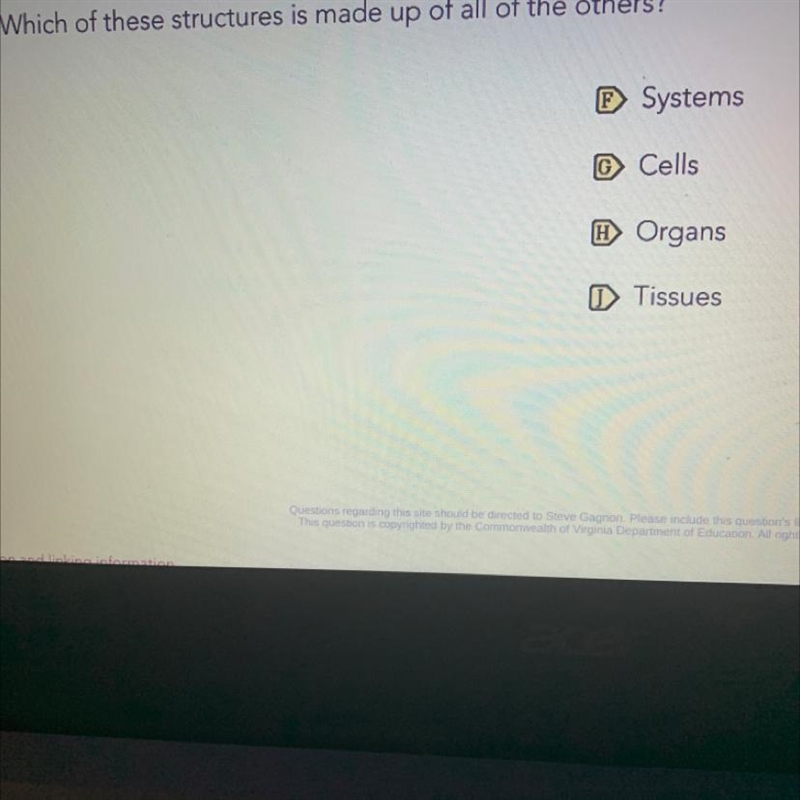 Which of these structures is made up of all of the others?-example-1