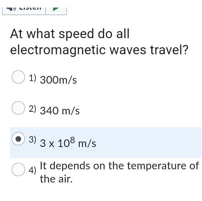 What speed do all electromagnet waves travel​-example-1