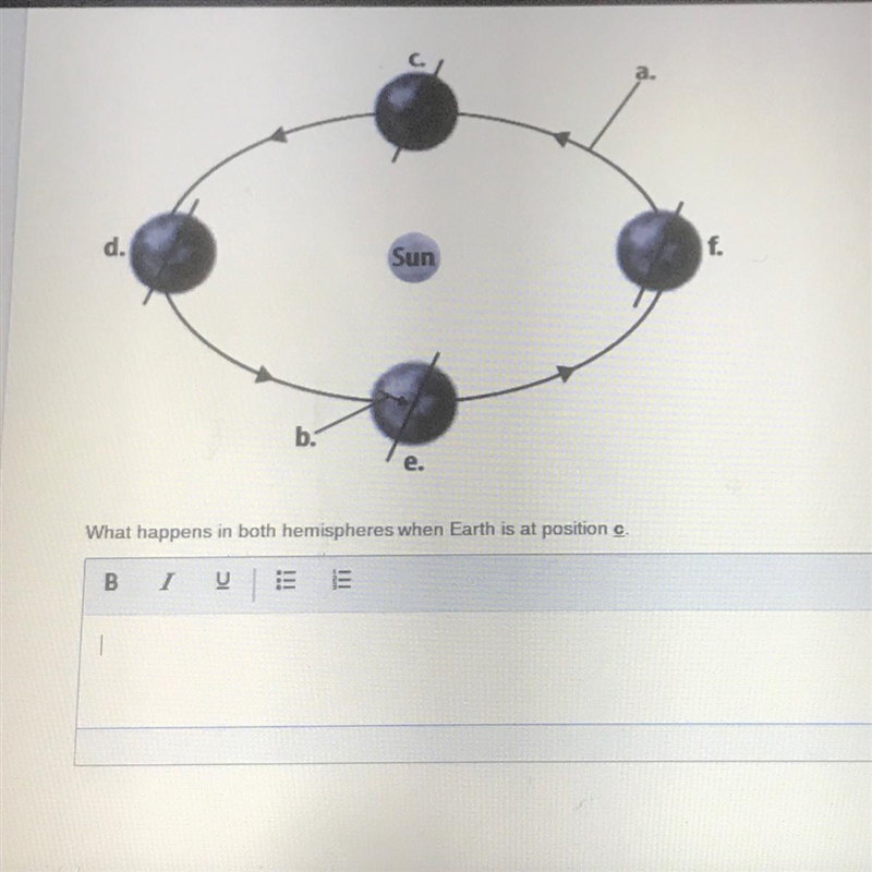 What happens in both hemispheres when Earth is at position c-example-1