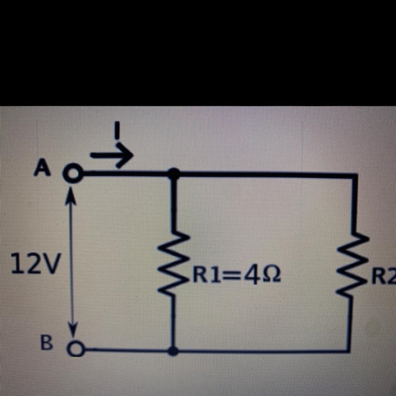 A conductor of resistance R1 (4ohm) and an electric lamp of resistance R2 are connected-example-1