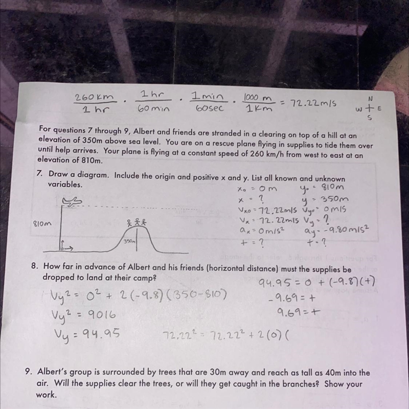 For questions 7 through 9, Albert and friends are stranded in a clearing on top of-example-1