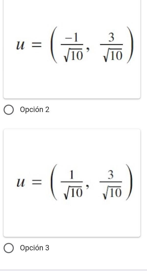 Si v=(-2,6) entonces un vector unitario a v es:​-example-1