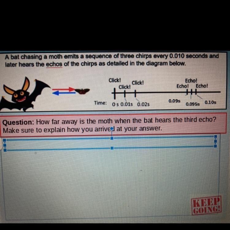 A bat chasing a moth emits a sequence of three chirps every 0.010 seconds and later-example-1