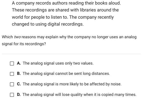 A company records authors reading their books aloud. These recordings are shared with-example-1